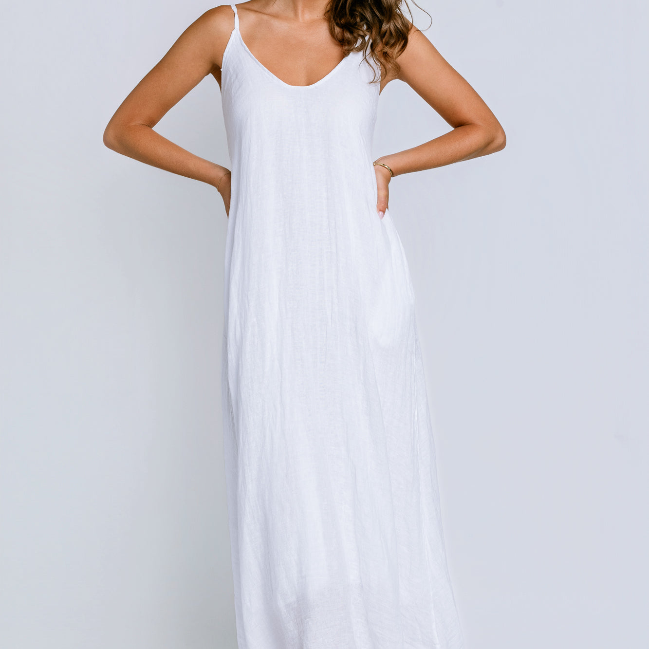 Milio Milano Adjustable Strap Linen Maxi