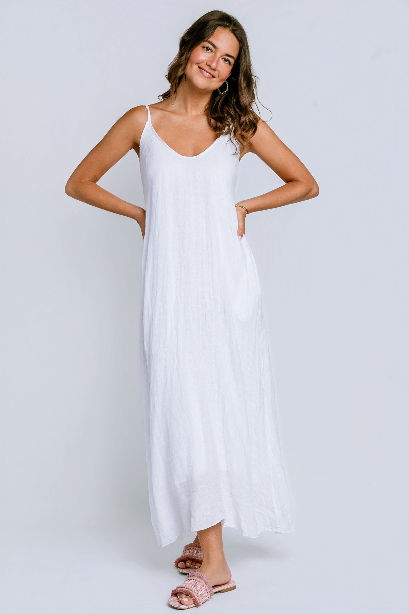 Milio Milano Adjustable Strap Linen Maxi