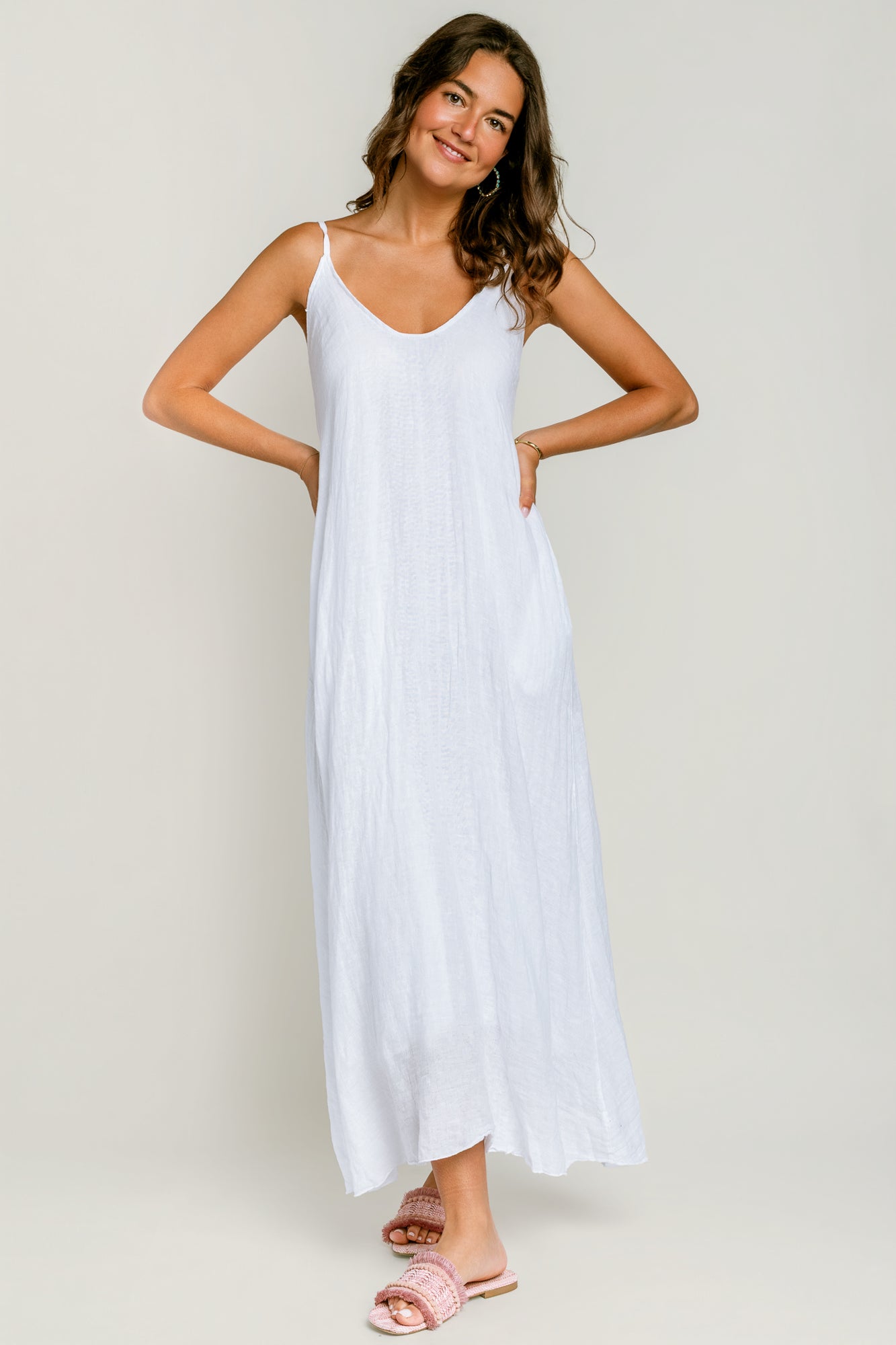 Milio Milano Adjustable Strap Linen Maxi