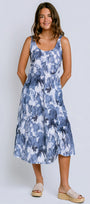 Inizio Gathered Linen Dress