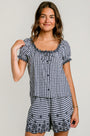Splendid Gigi Gingham Puff Sleeve Top