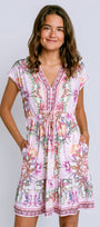 Hale Bob V Neck Short Sleeve Dress