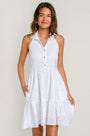 Milio Milano Eyelet Halter Mini Dress