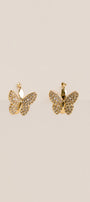 Pave Butterfly Huggie Hoops