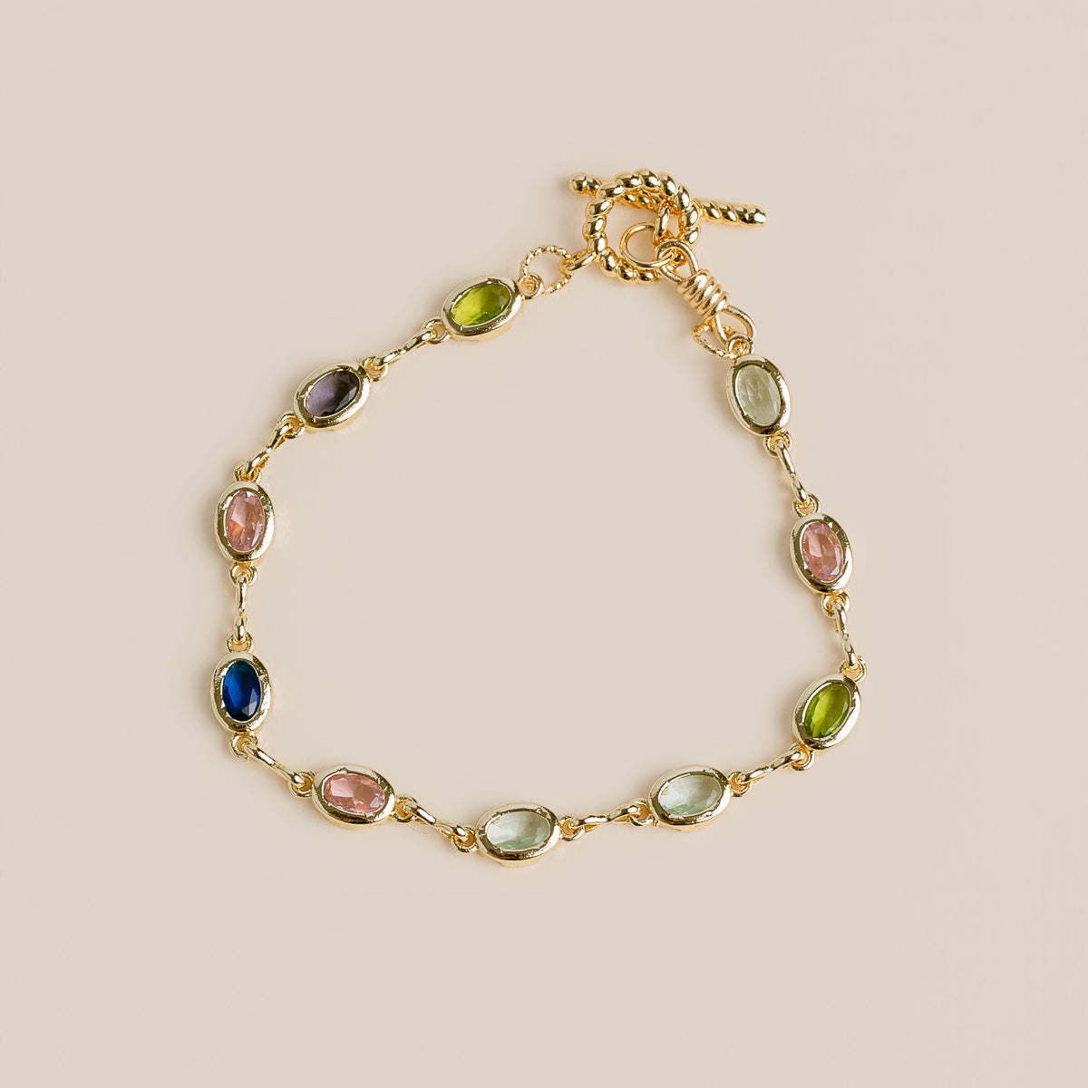 Colorful Bezel Toggle Bracelet