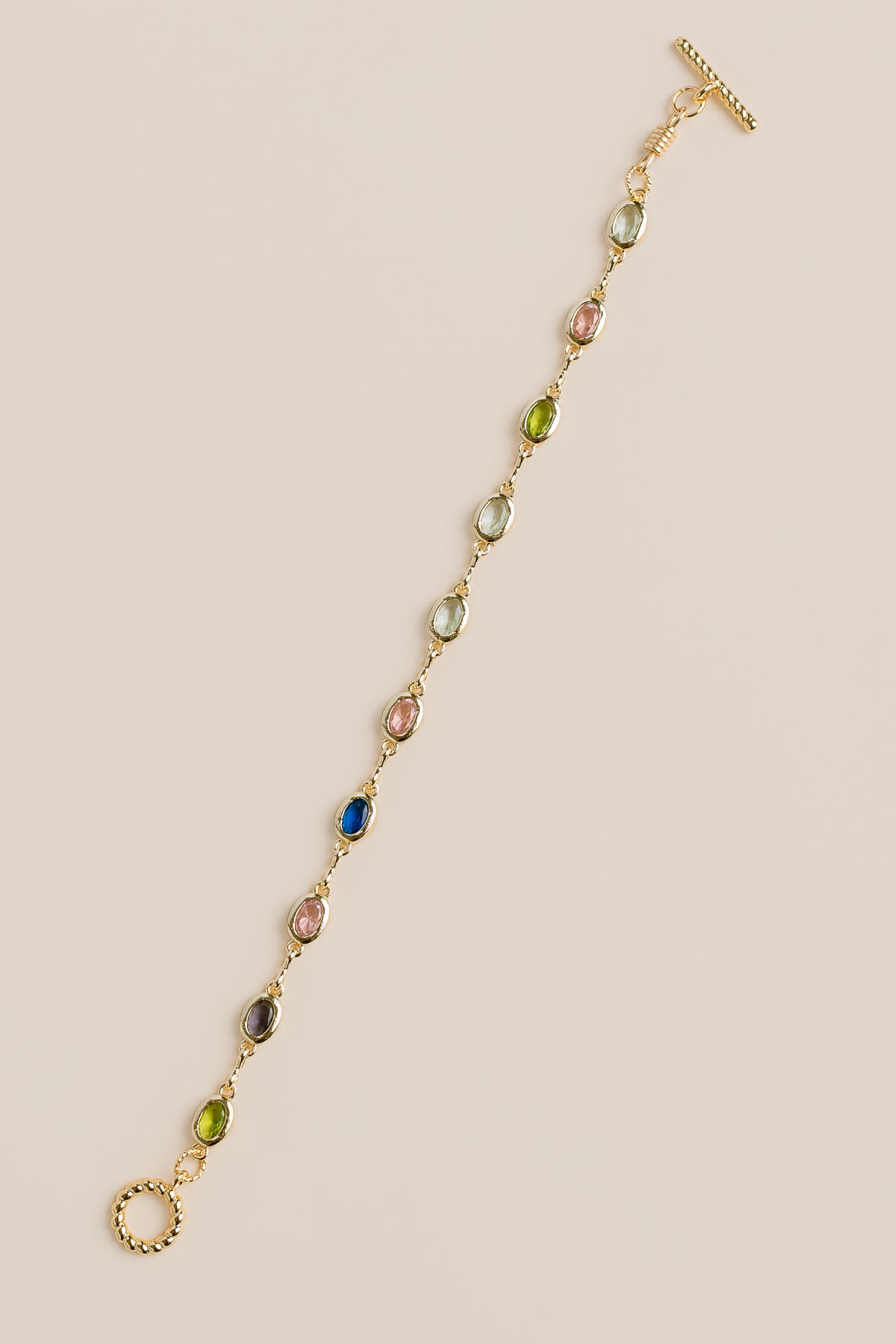 Colorful Bezel Toggle Bracelet