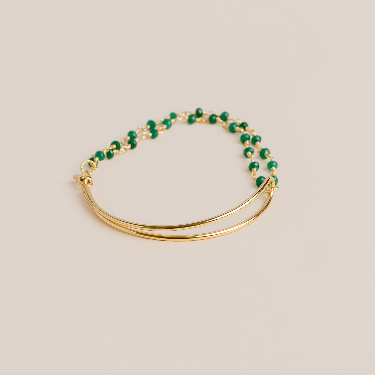 Raw Emerald & Gold Fill Bracelet