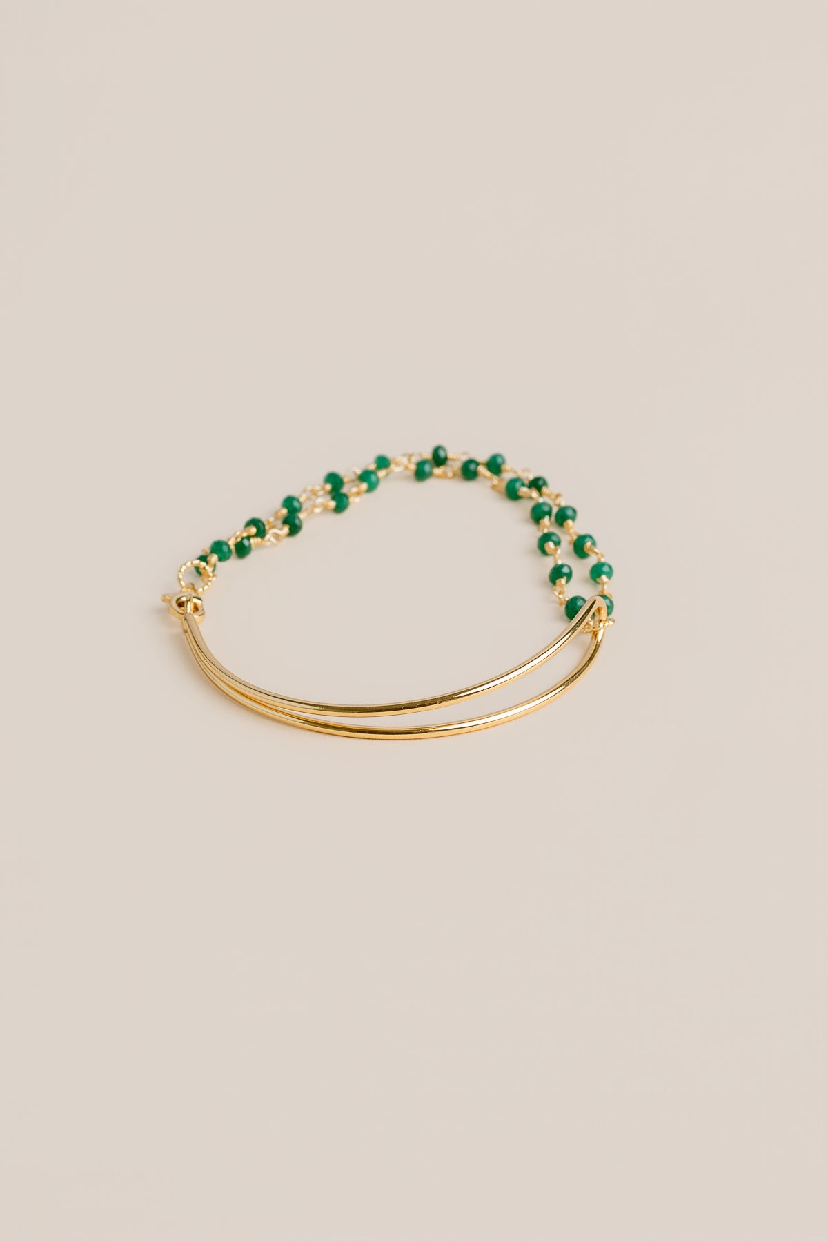 Raw Emerald & Gold Fill Bracelet