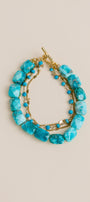 Triple Turquoise Chain Toggle Bracelet