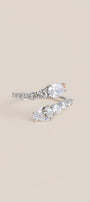 Rhodium CZ Snake Ring