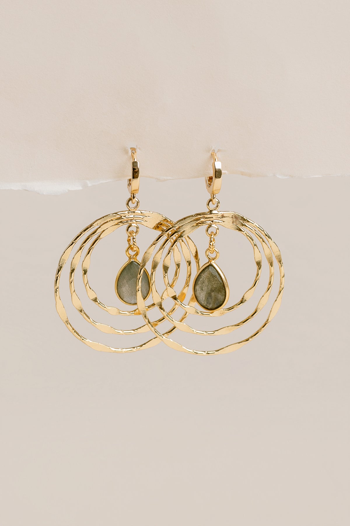 Gradient Circle Labradorite Earrings
