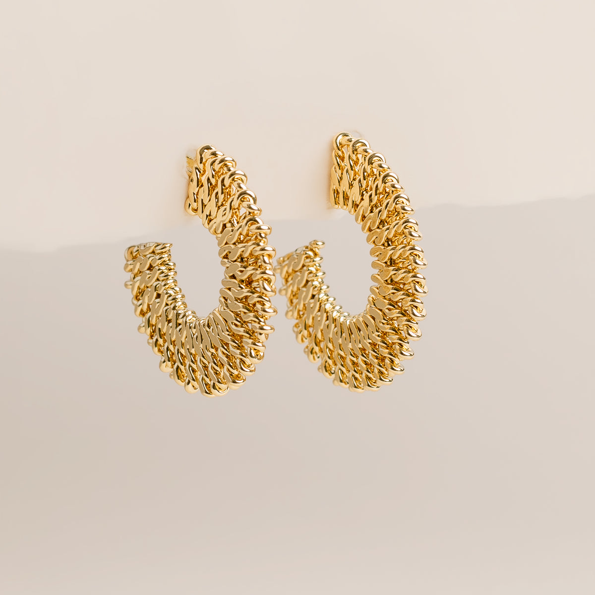Flat Twisted Hoop Earrings