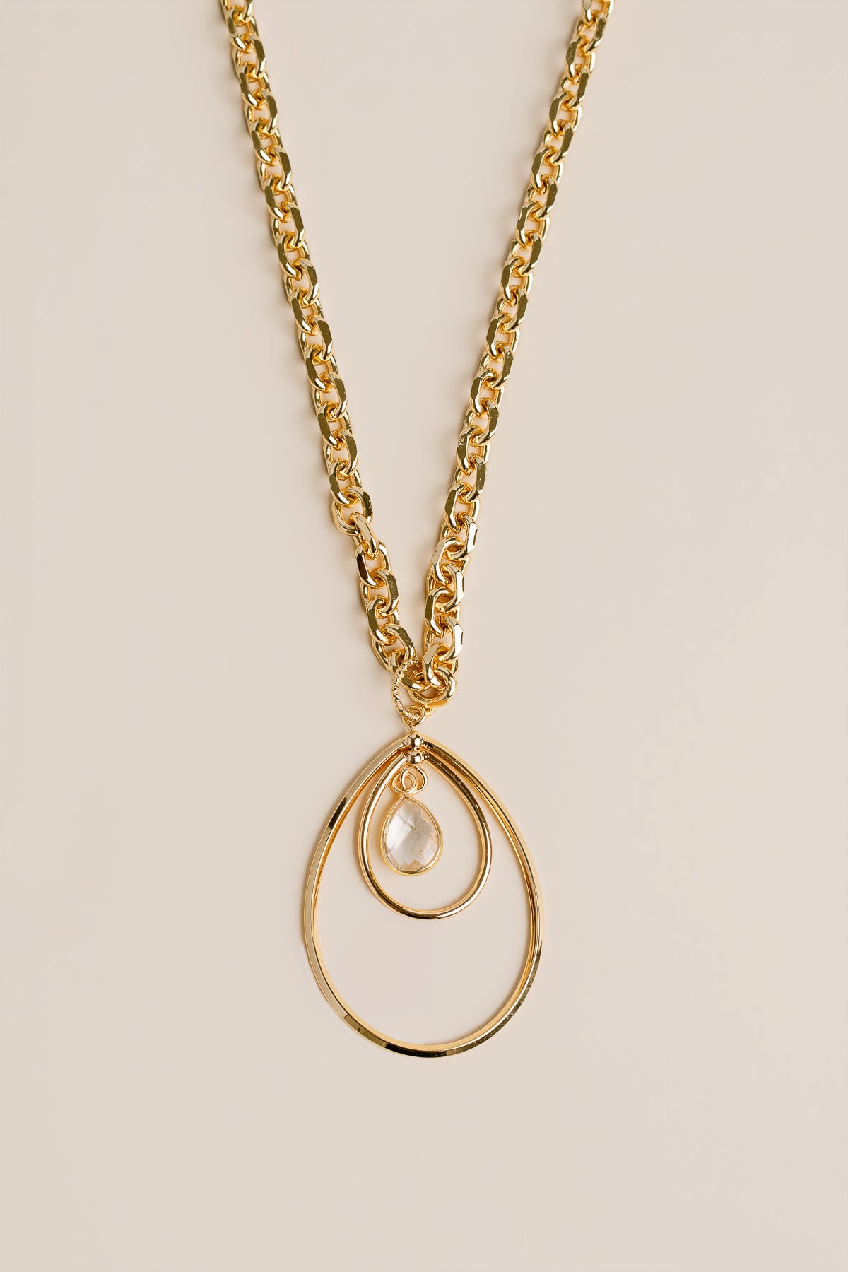 Double Teardrop Crystal Necklace