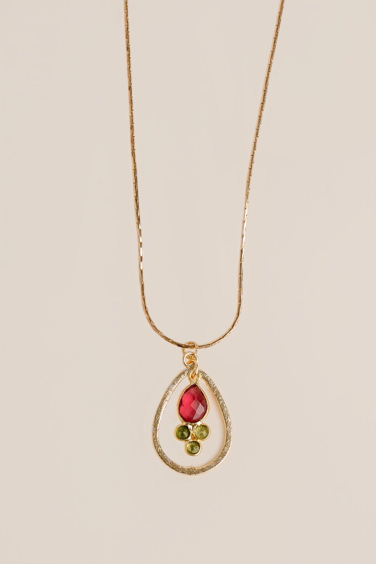 Tourmaline Teardrop Necklace