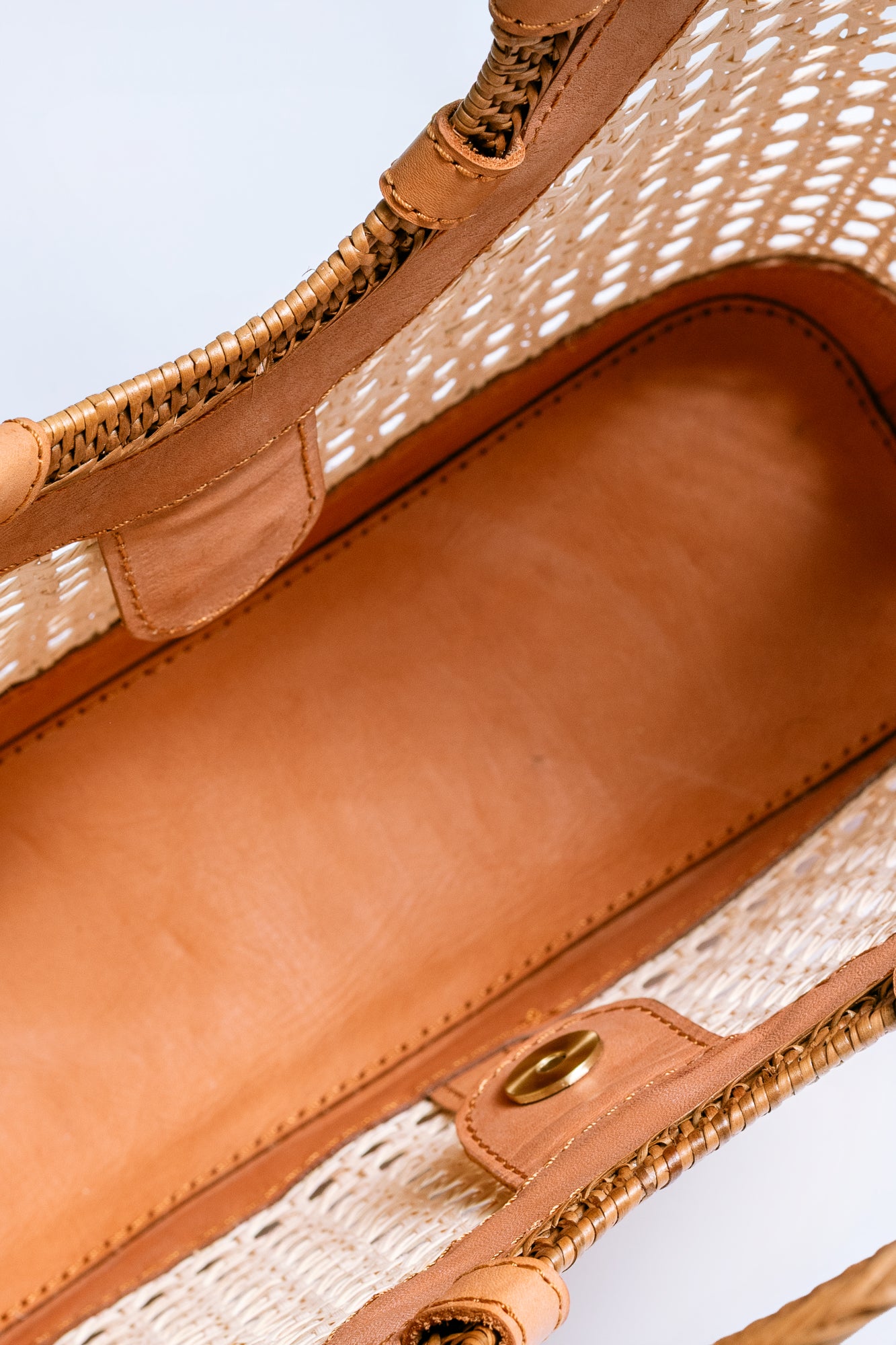 The Winding Road Round Handle Cane Weave Tote