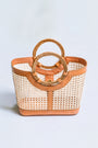 The Winding Road Round Handle Cane Weave Tote