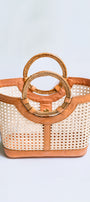 The Winding Road Round Handle Cane Weave Tote
