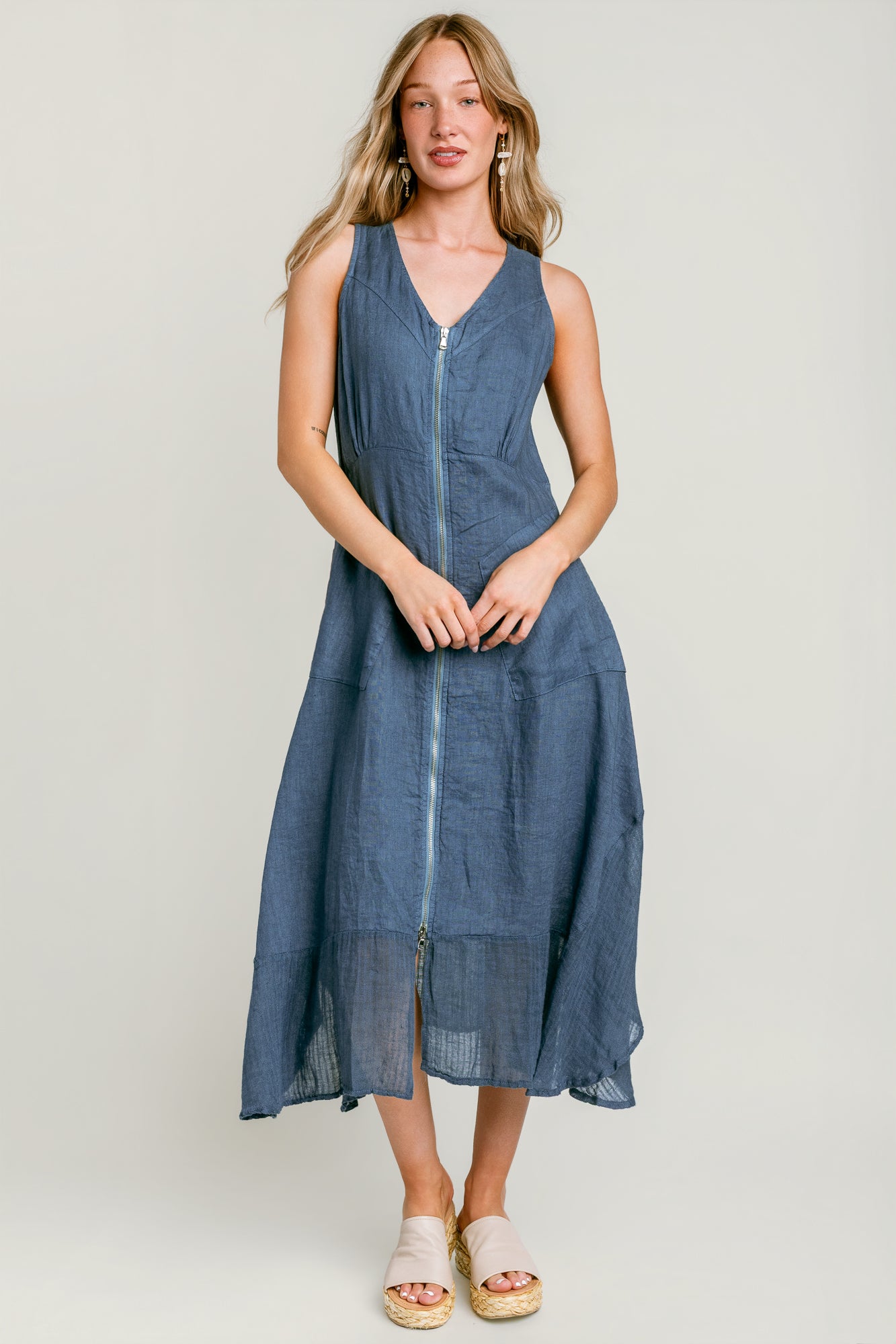 Linen Zip Dress