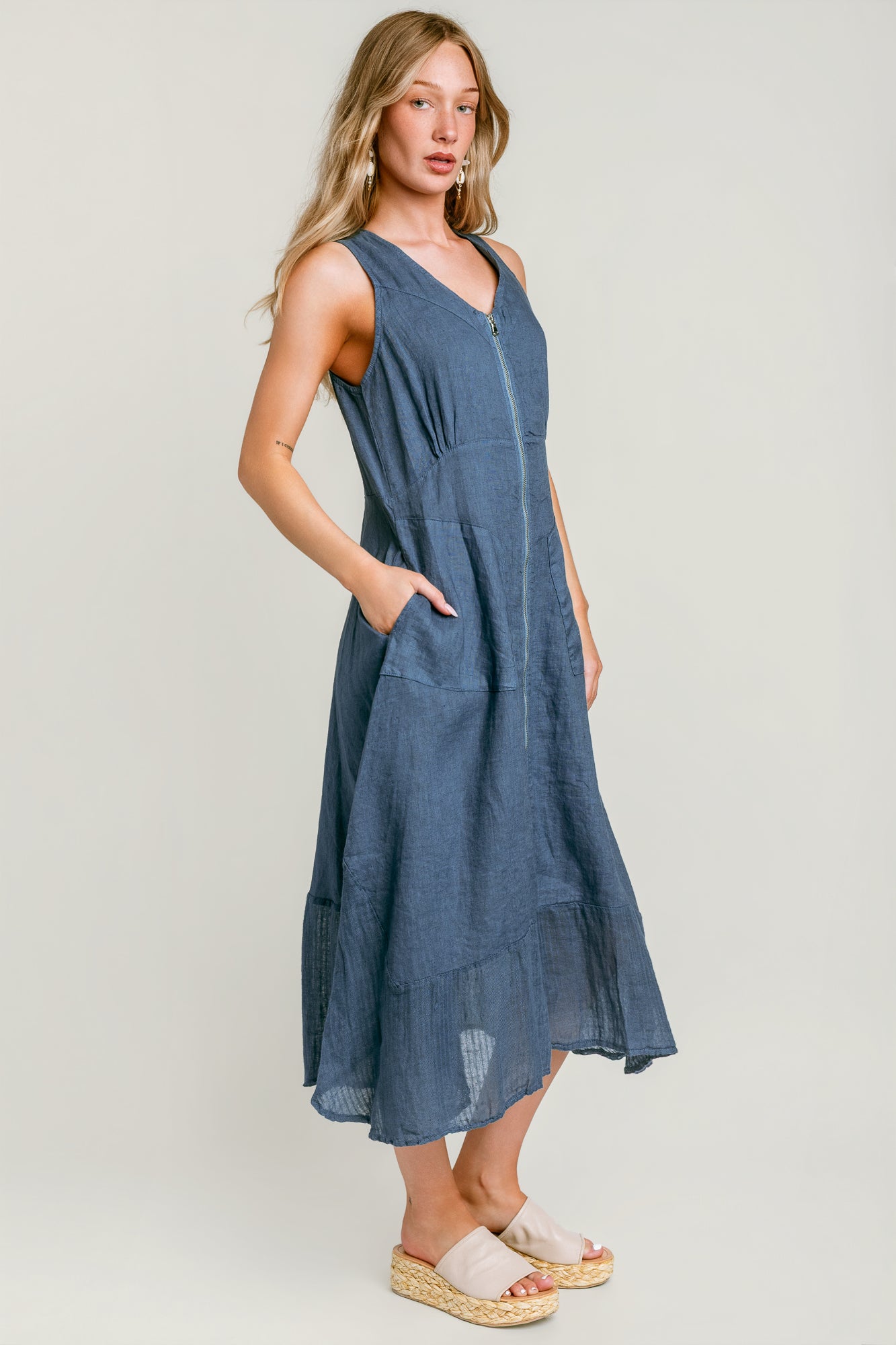 Linen Zip Dress