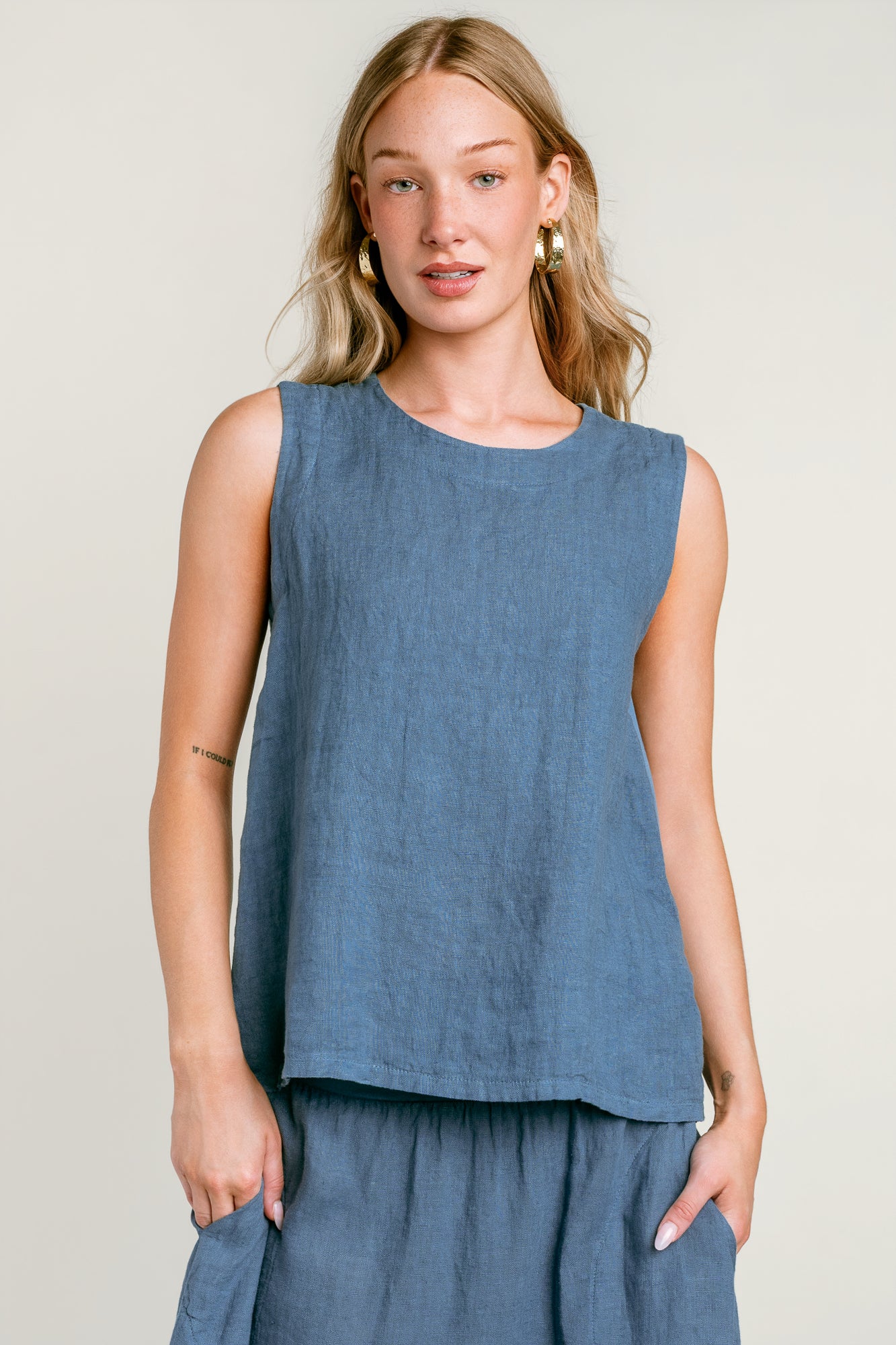 Linen High-Low Tank