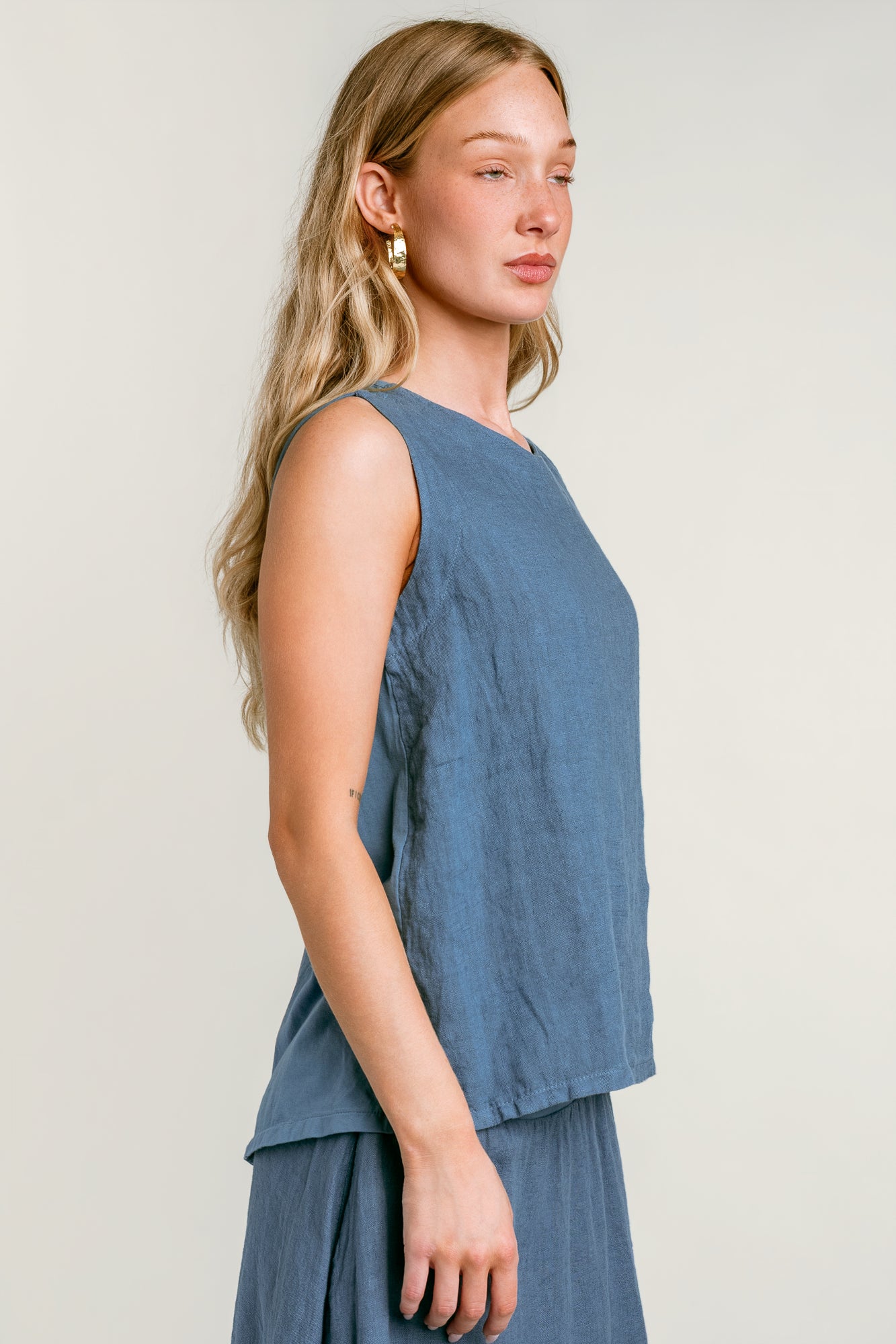 Linen High-Low Tank