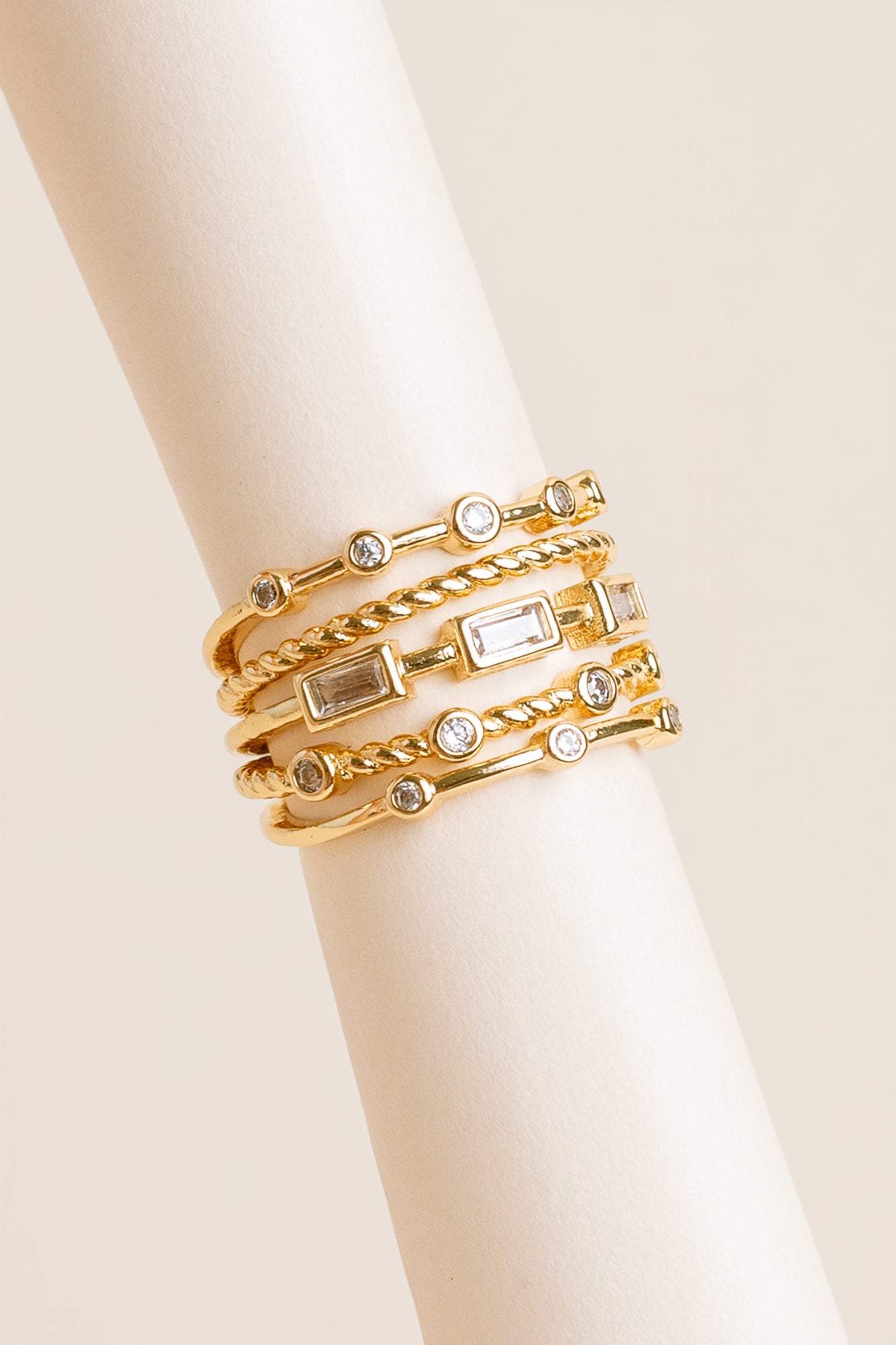 CZ Gold Strands Ring