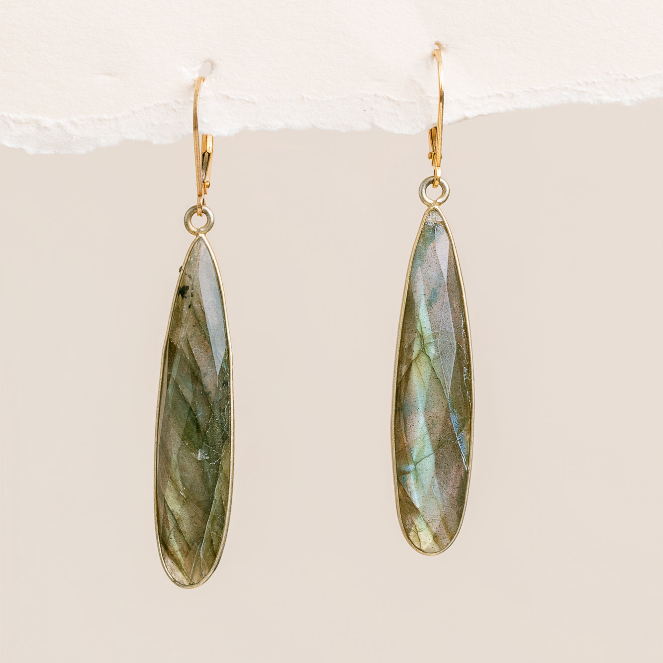 Dangling Labradorite Earrings