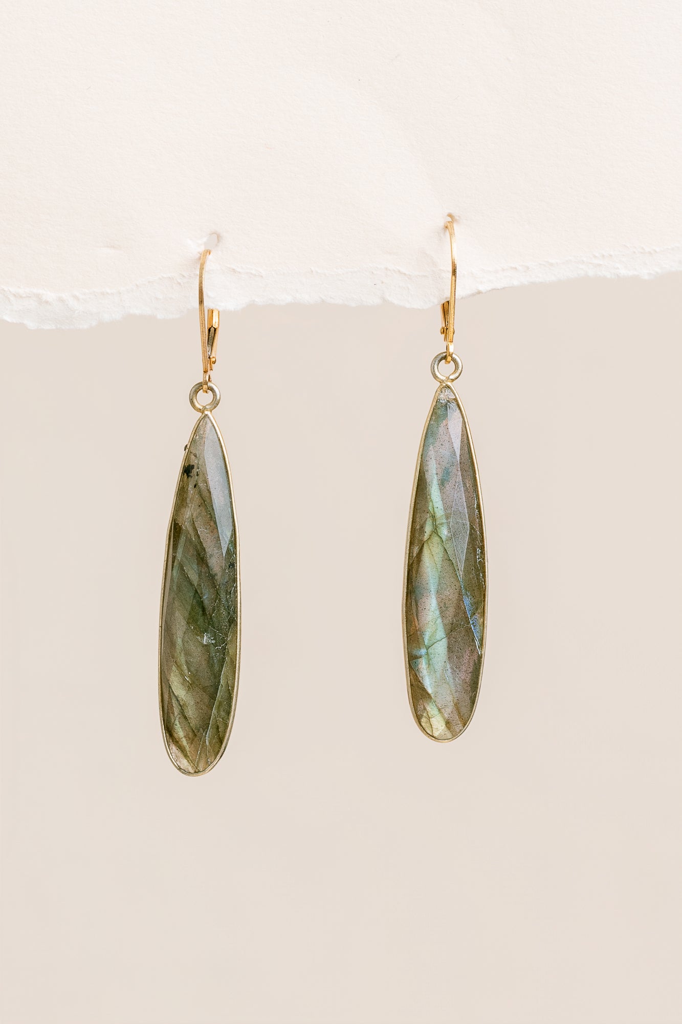 Dangling Labradorite Earrings