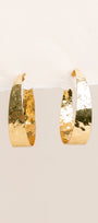 Wide Hammered Hoops