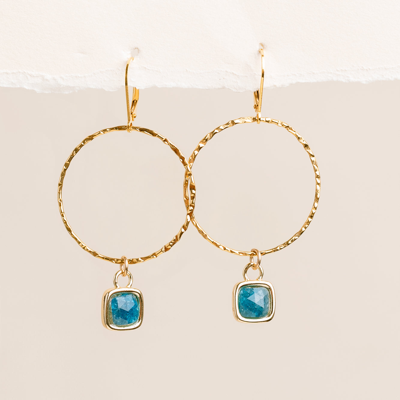 Apatite Hoop Earrings