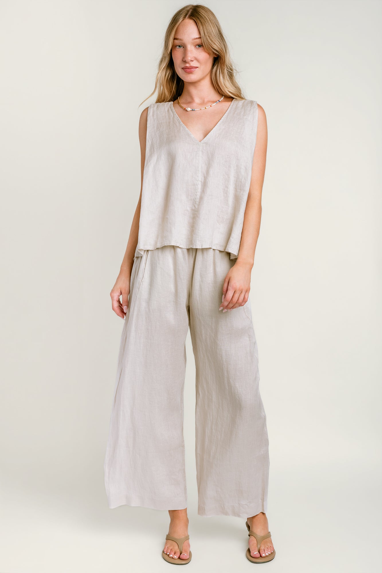 Velvet Lola Linen Straight Pant