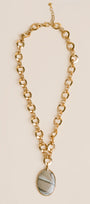 Flint Stone Pendant Necklace