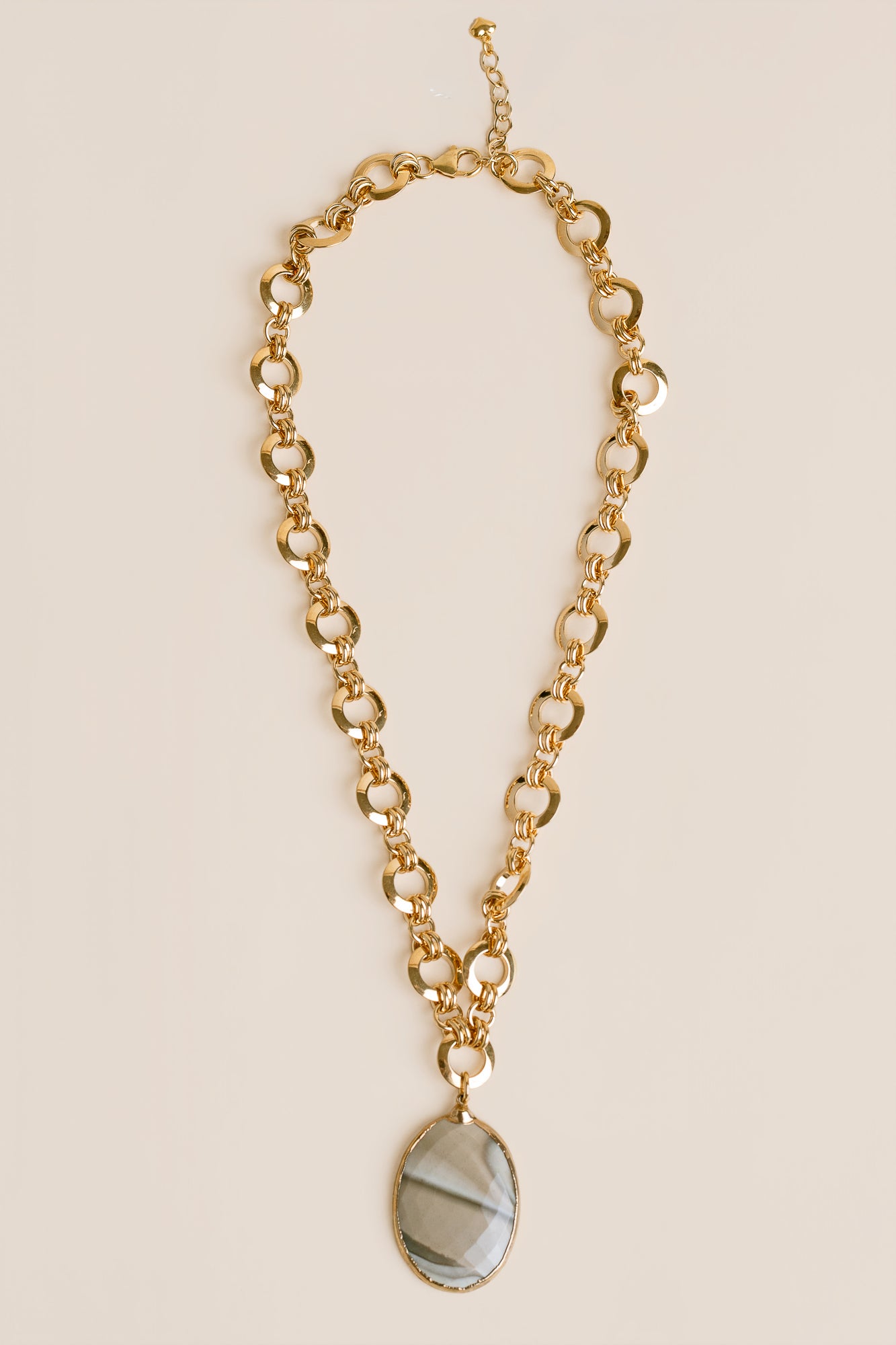 Flint Stone Pendant Necklace