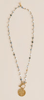 Agate & Horse Pendant Toggle Necklace