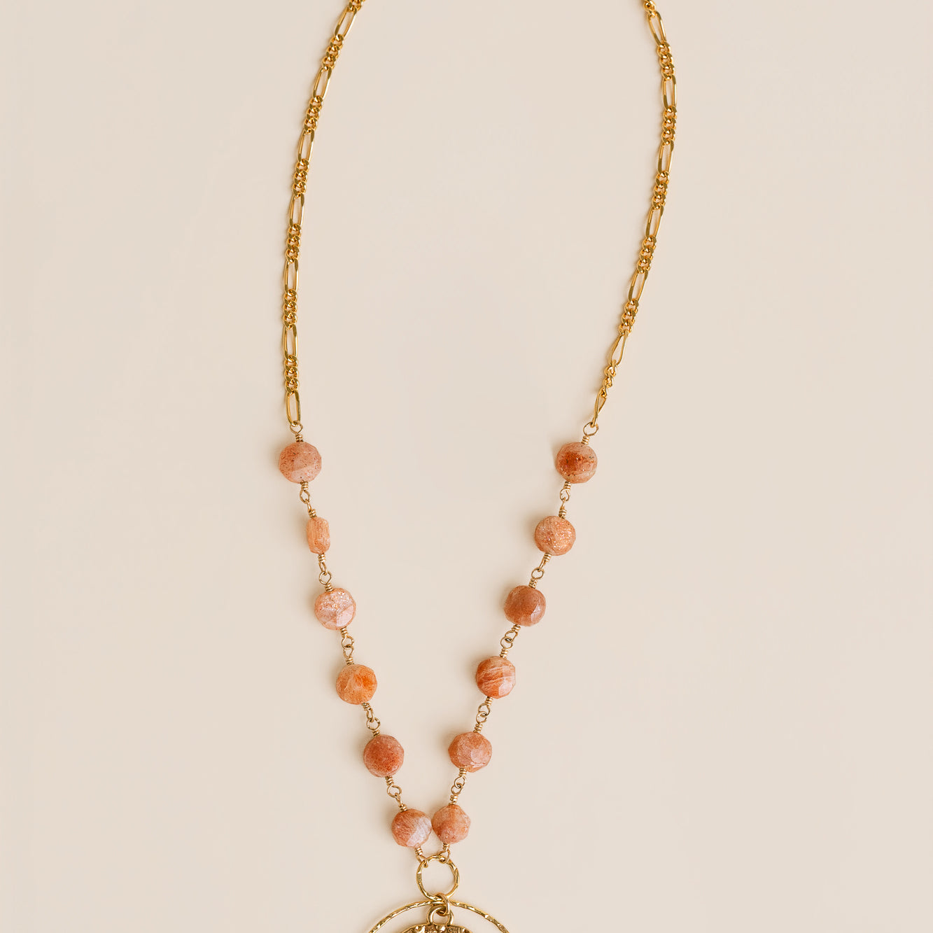 Sunstone & Gold Coin Necklace