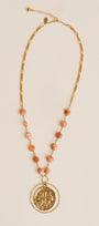 Sunstone & Gold Coin Necklace