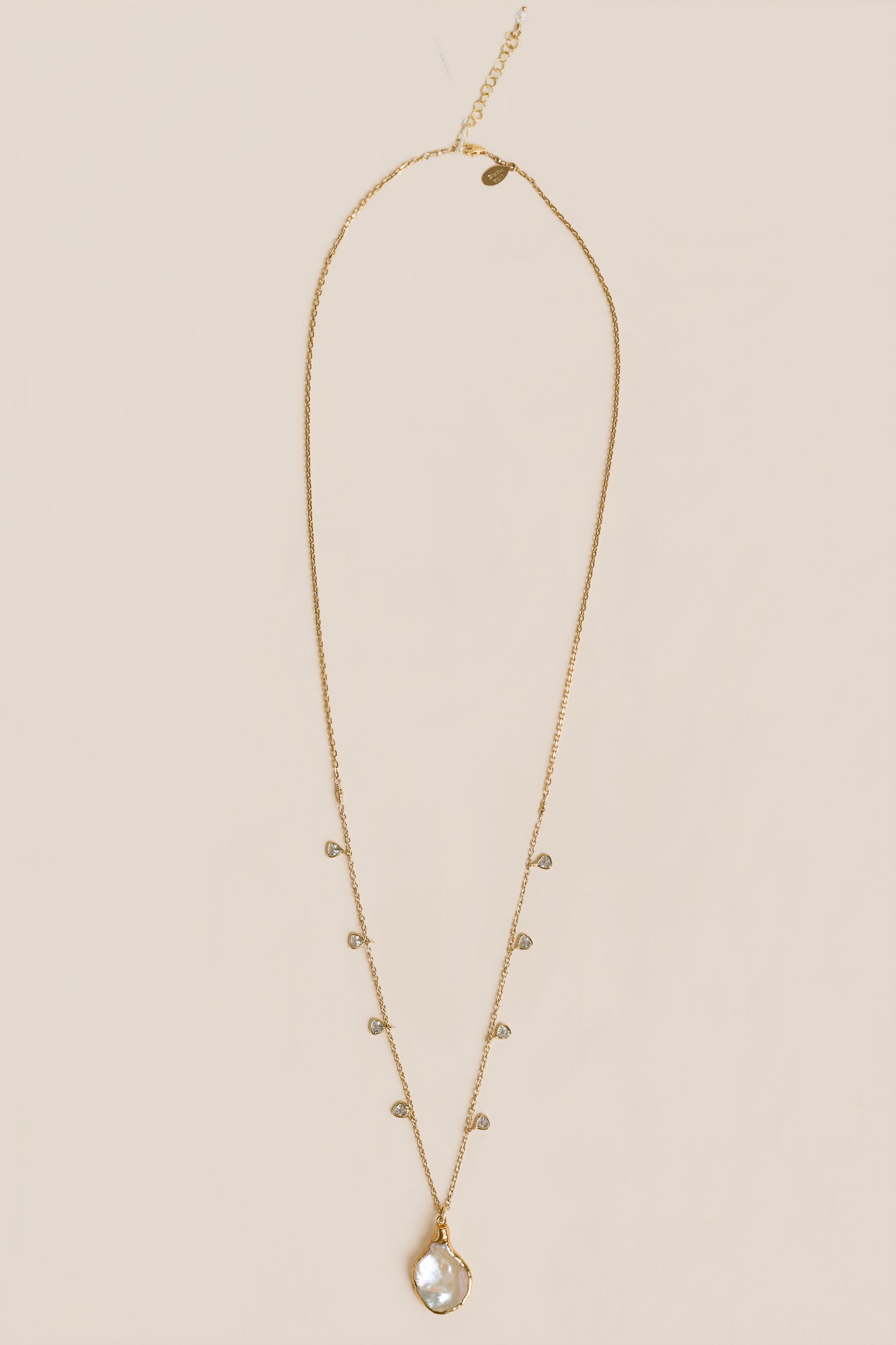 Keshi Pearl & CZs Necklace