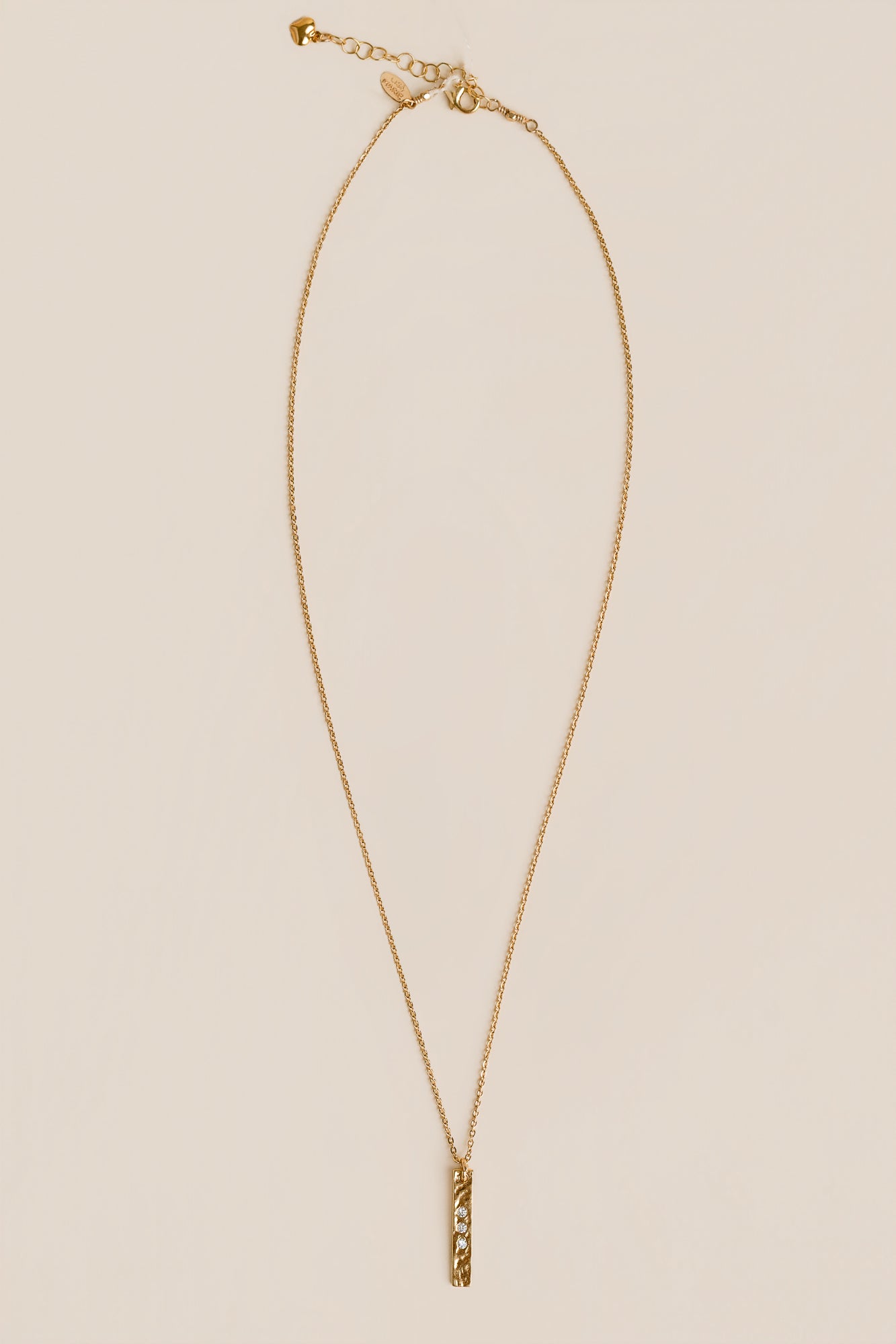 Lisa Marie Jewelry CZ Rectangle Charm Necklace