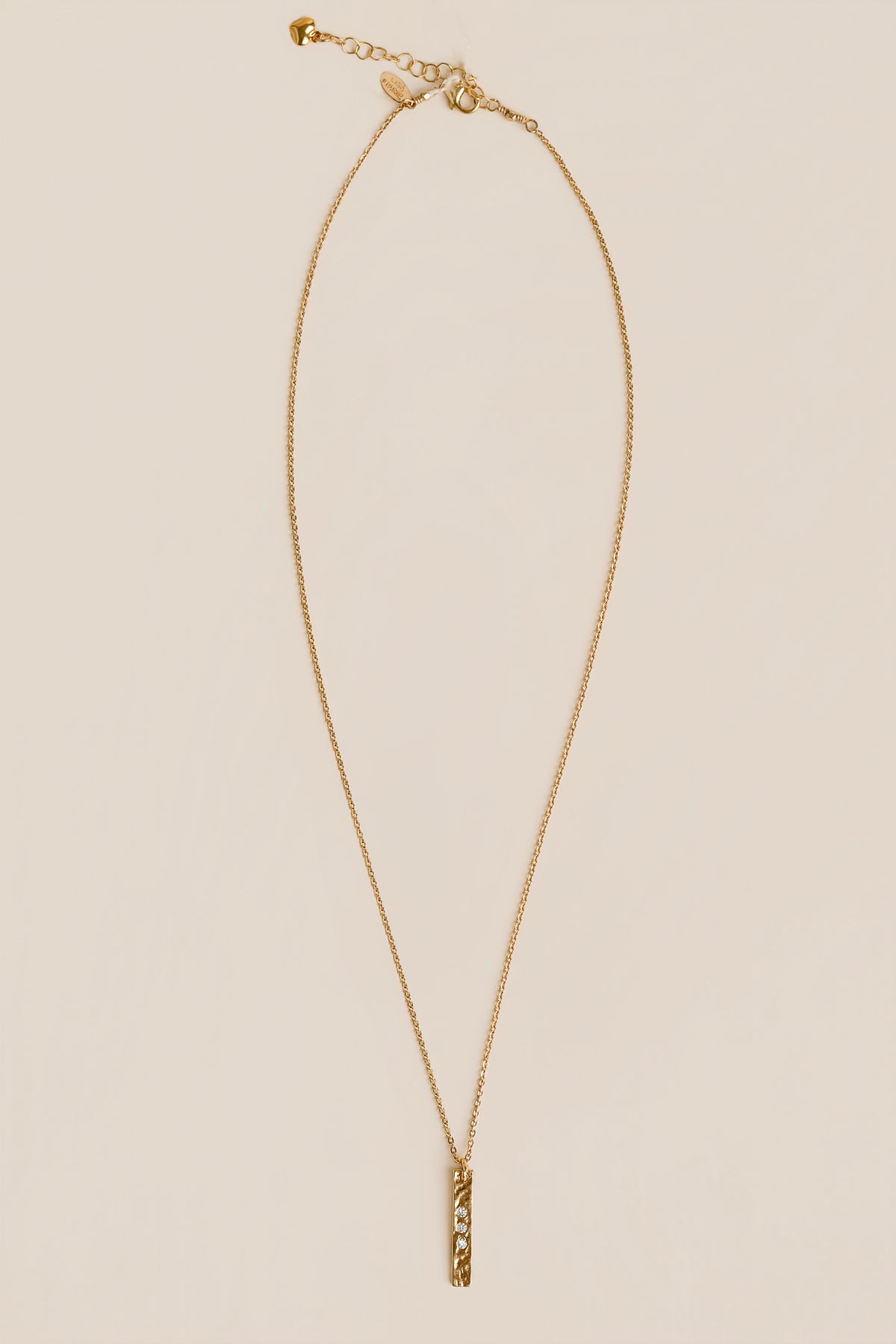 Lisa Marie Jewelry CZ Rectangle Charm Necklace