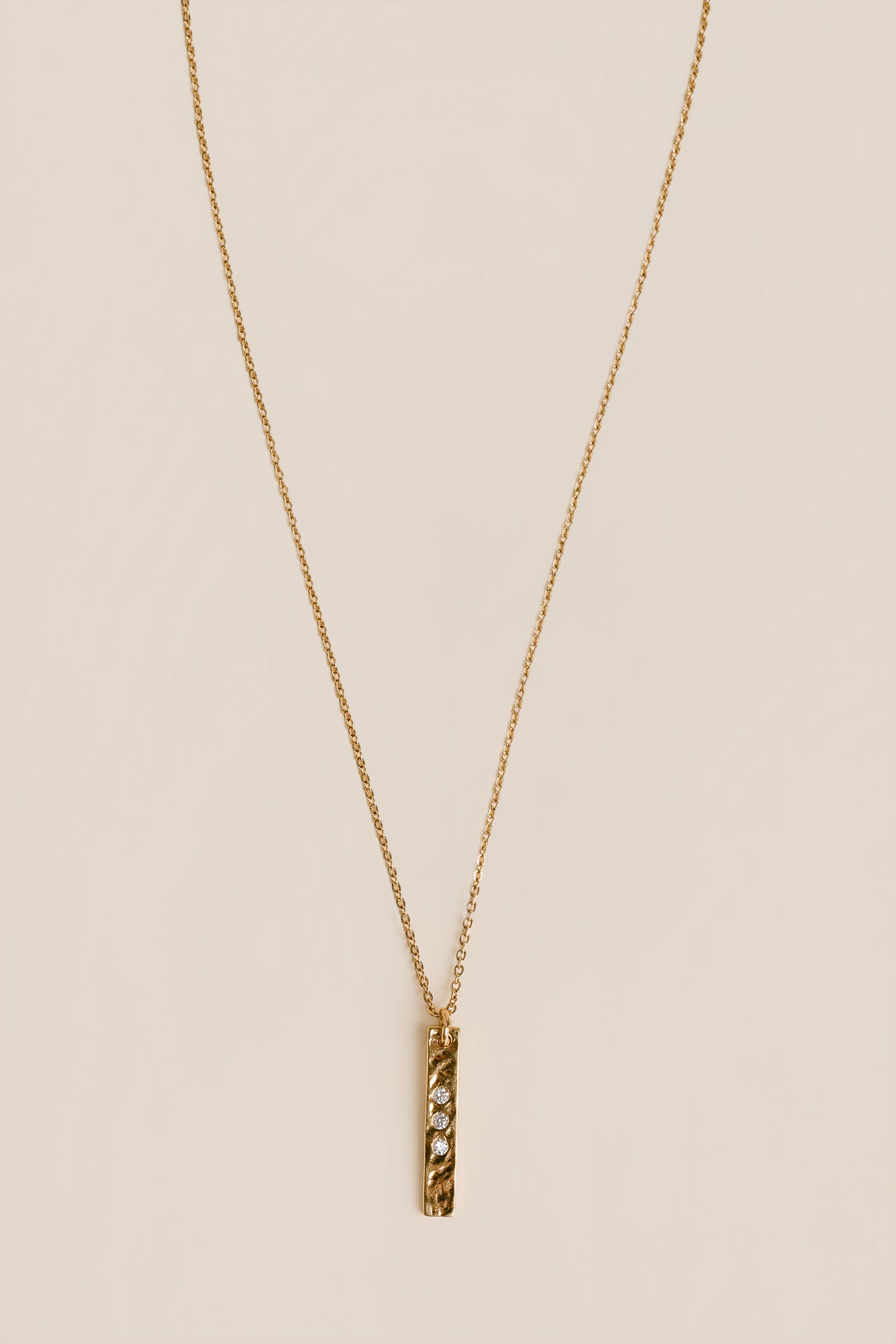 Lisa Marie Jewelry CZ Rectangle Charm Necklace