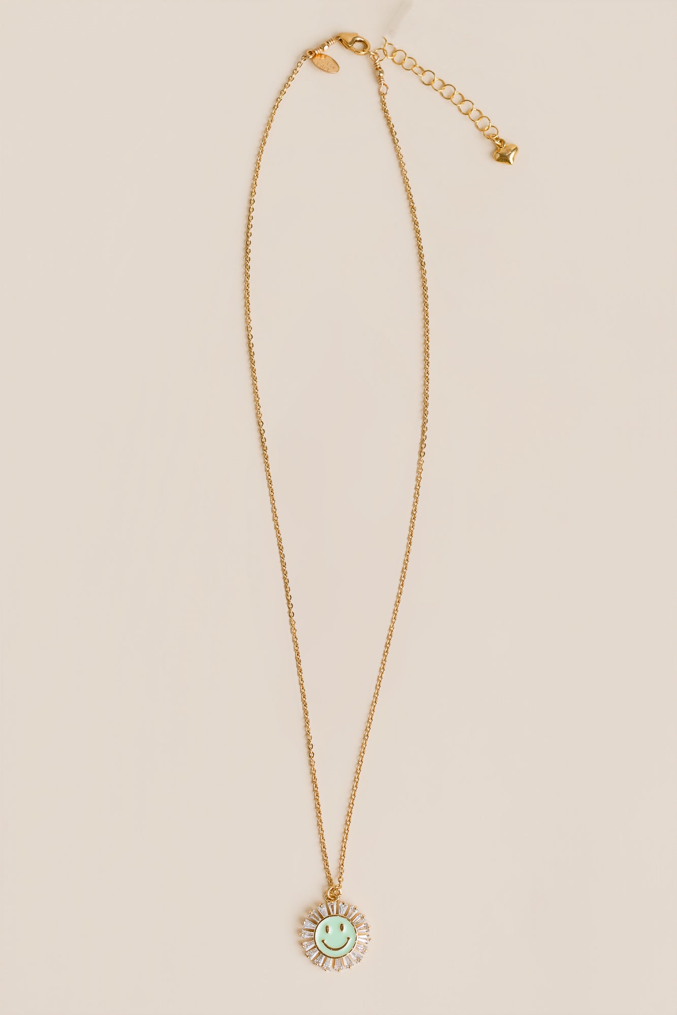 CZ Smiley Face Charm Necklace