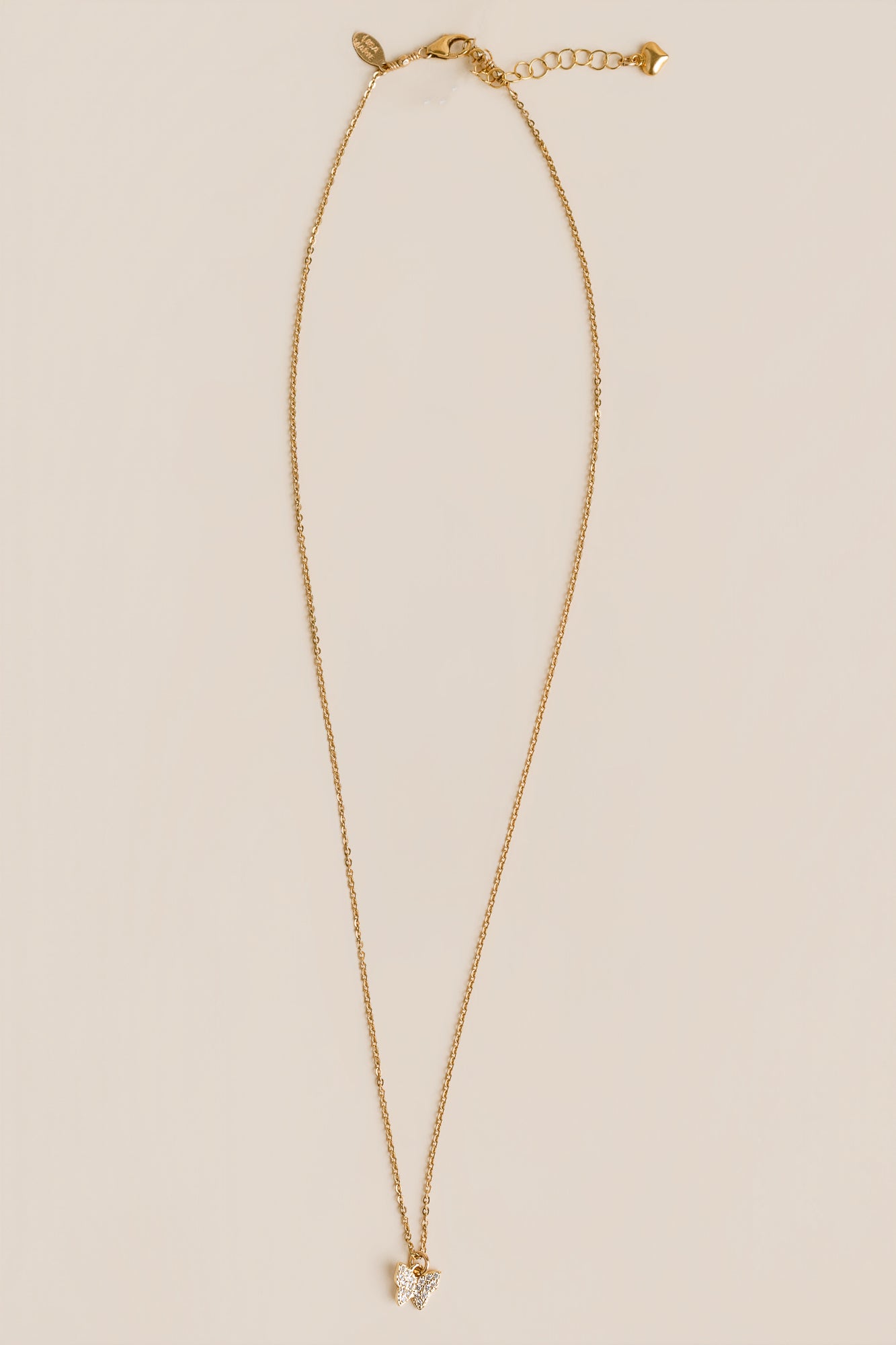 Lisa Marie Jewelry CZ Mini Butterfly Charm Necklace