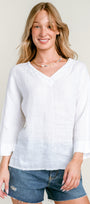 Linen V Neck Top