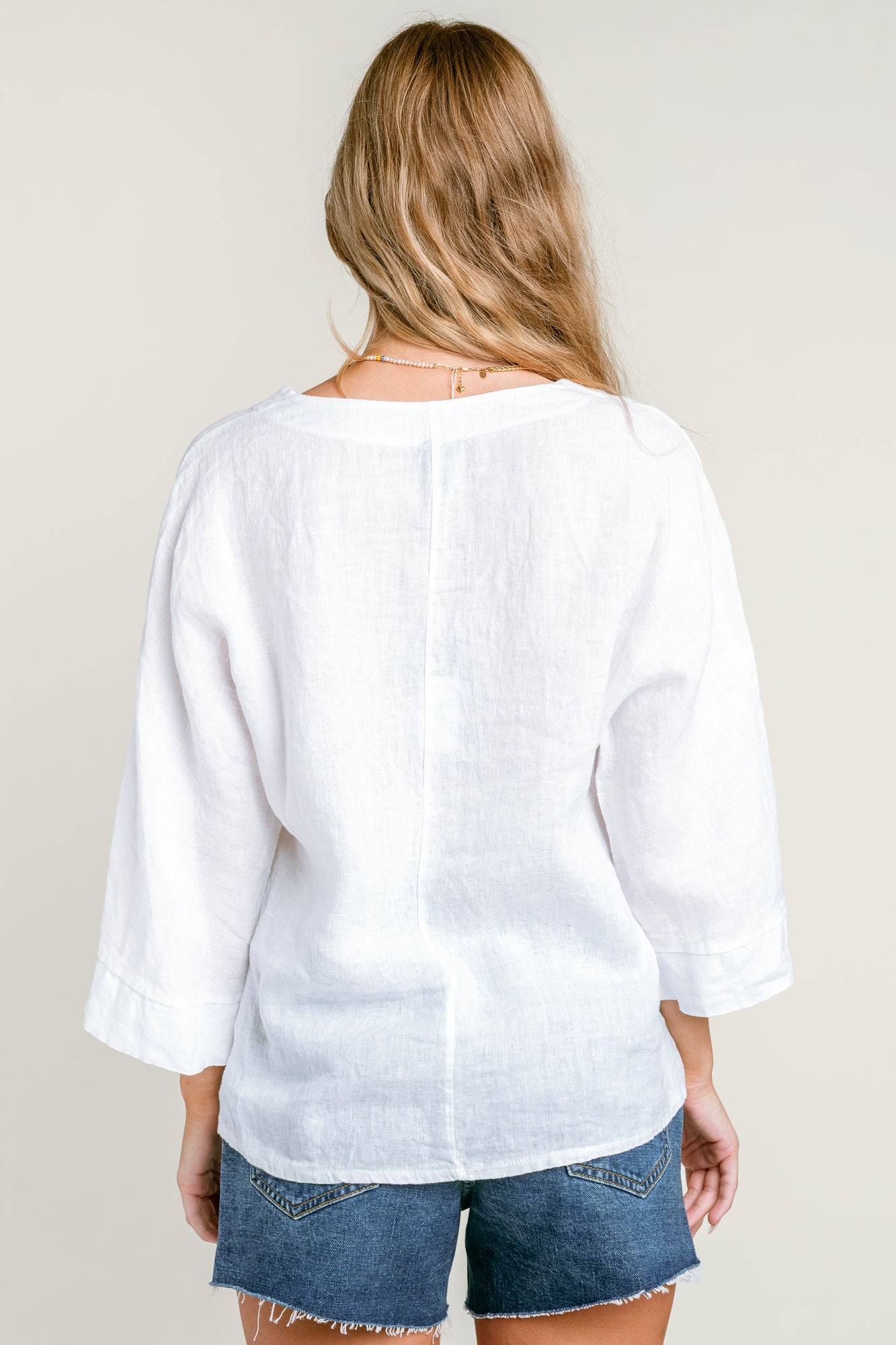 Linen V Neck Top
