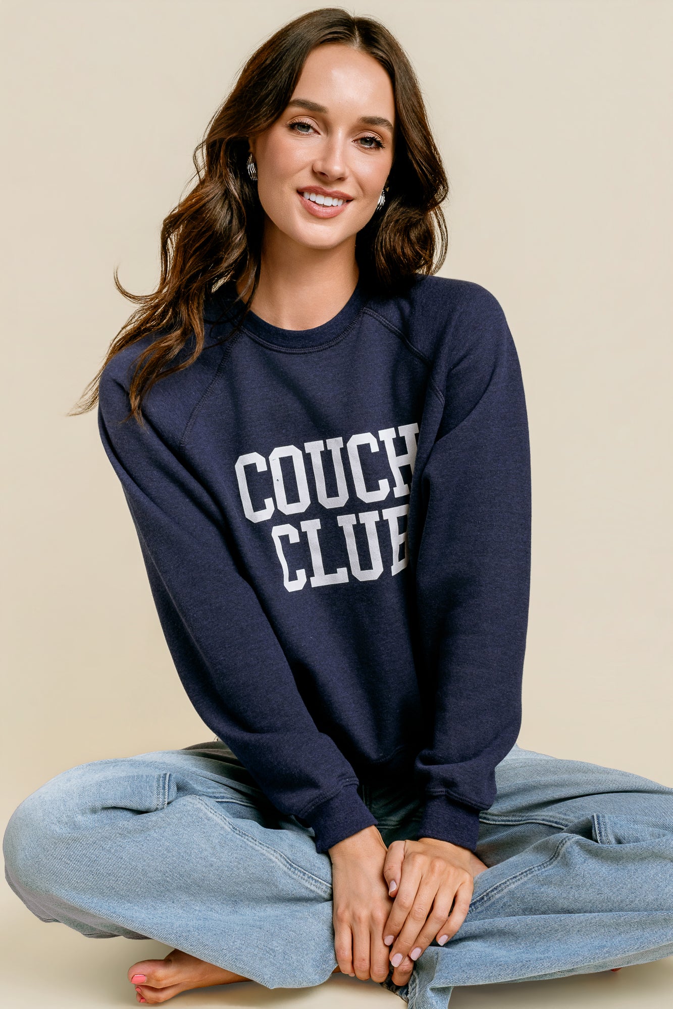 Sunny Somewhere Couch Club Raglan Crew