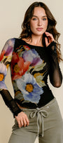 Free People Lilly Printed Long Sleeve Top