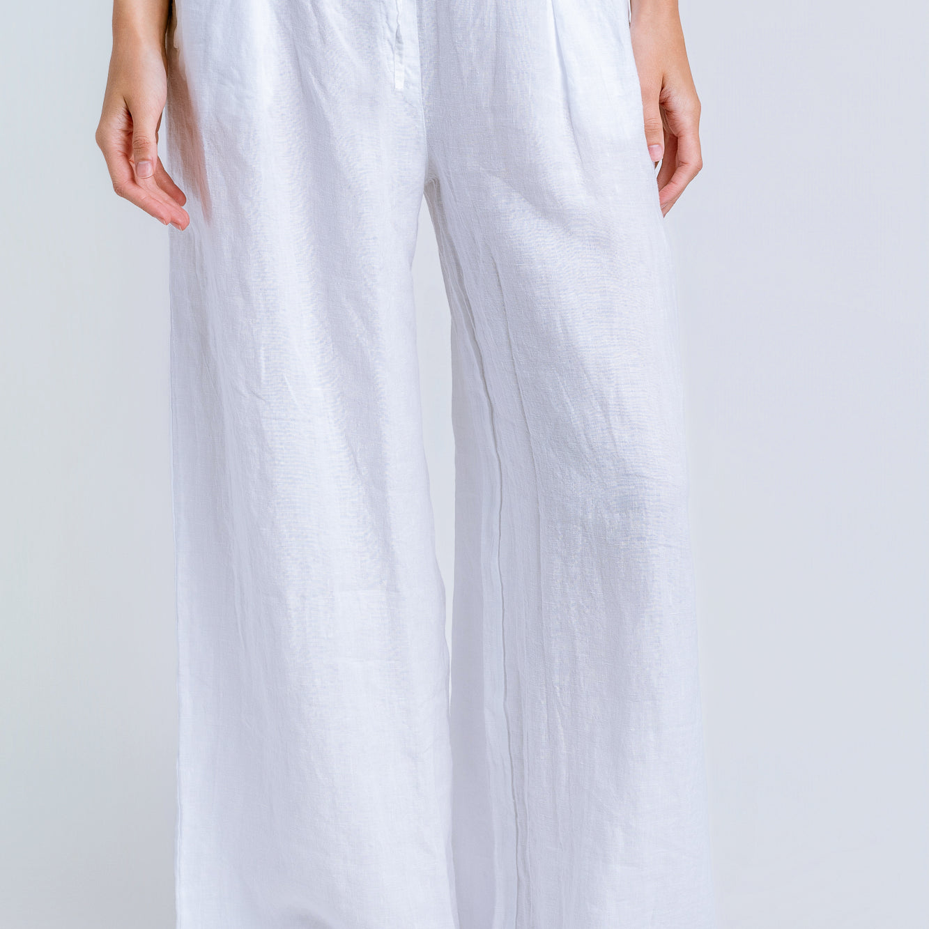 Milio Milano Tie Waist Wide Leg Linen Pant