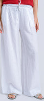 Milio Milano Tie Waist Wide Leg Linen Pant