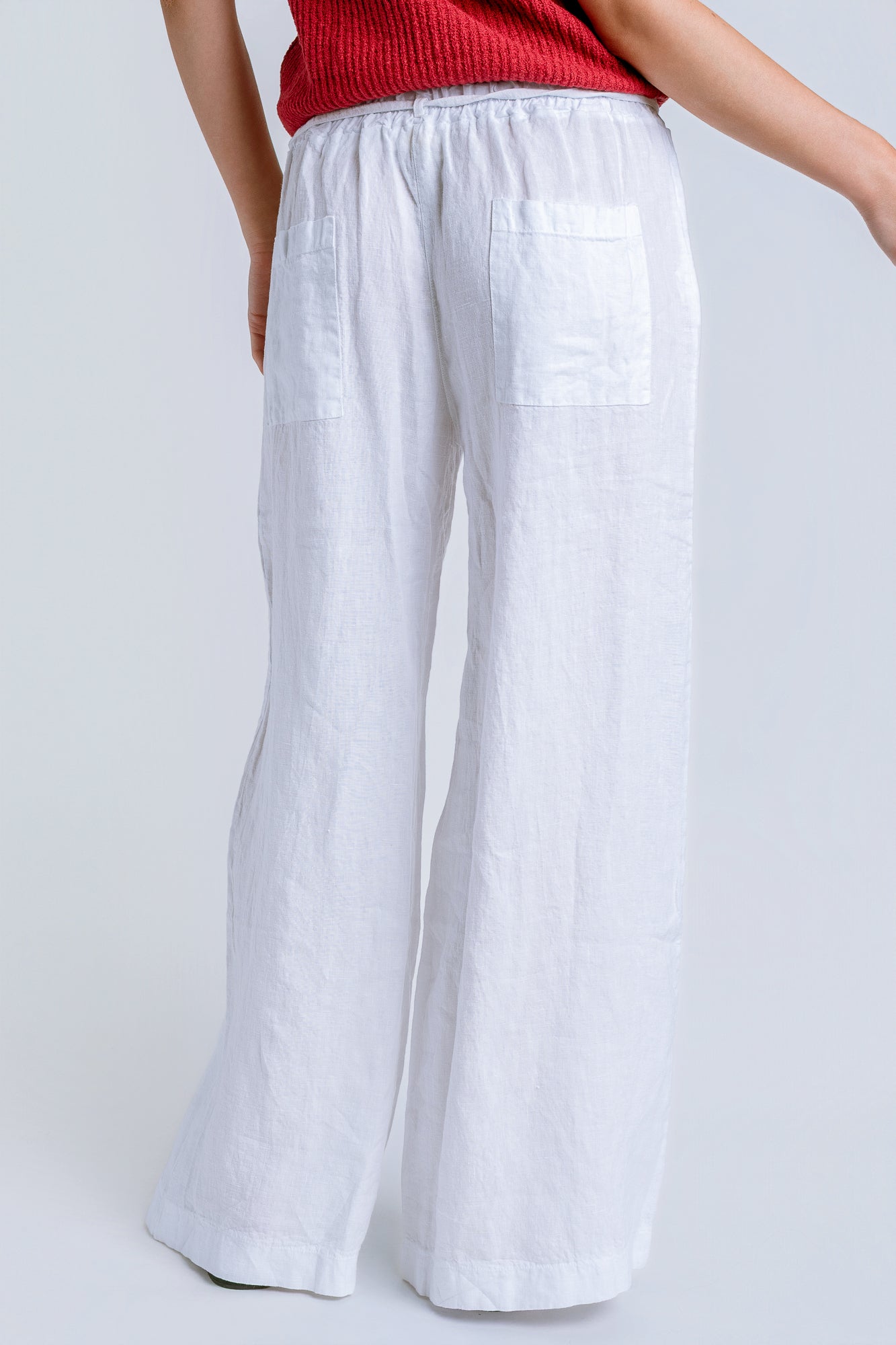 Milio Milano Tie Waist Wide Leg Linen Pant