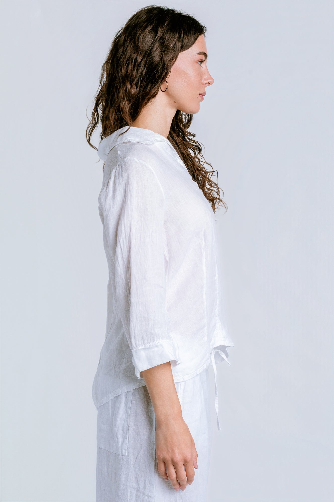Inizio Collared Linen Blouse